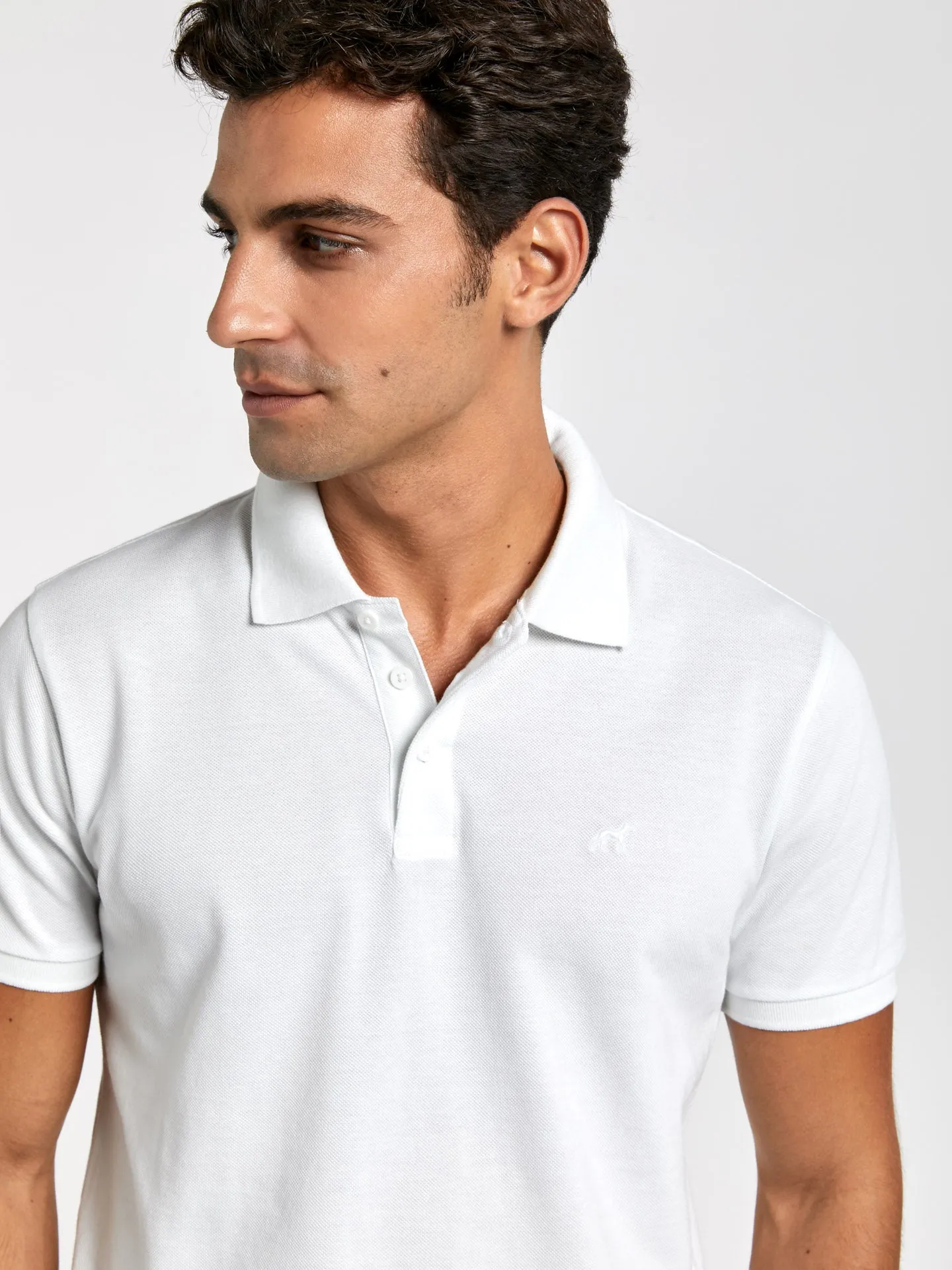 Regular fit basic piqué polo shirt