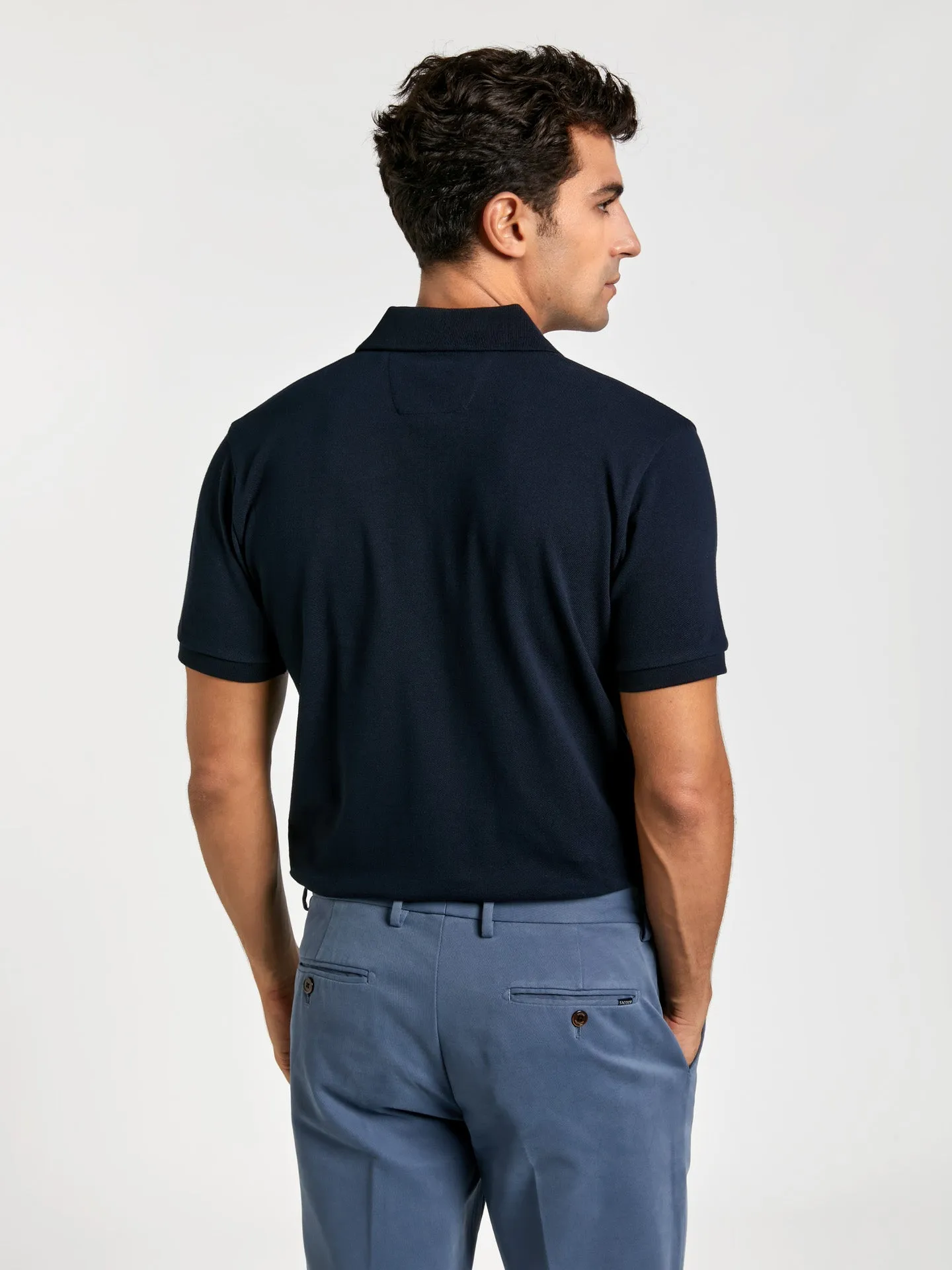 Regular fit basic piqué polo shirt