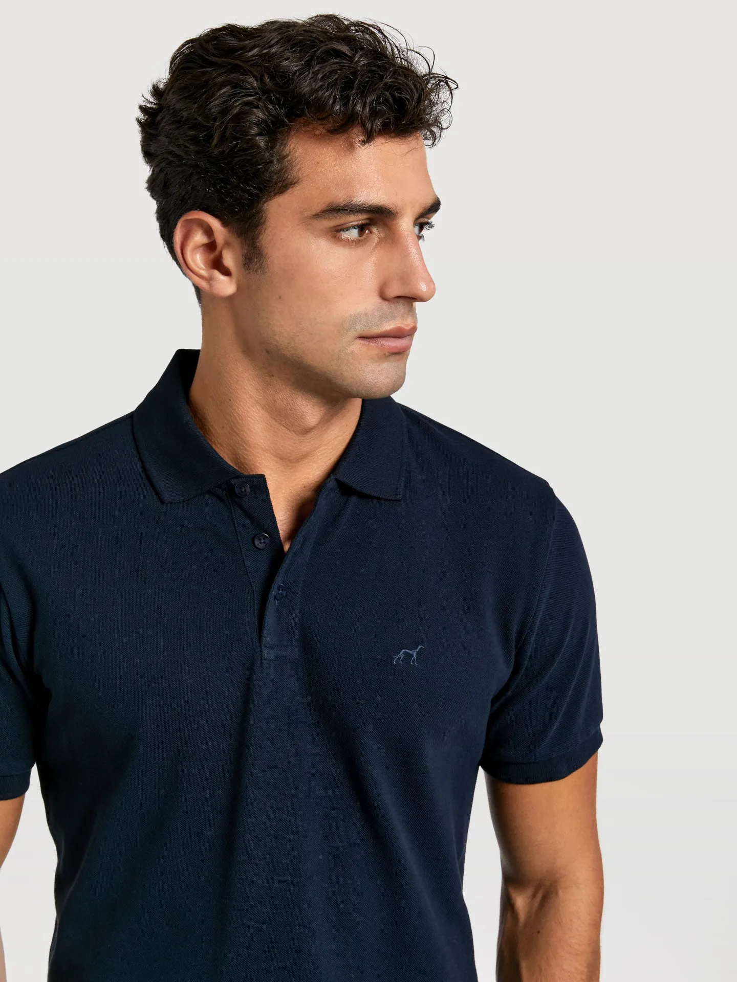 Regular fit basic piqué polo shirt