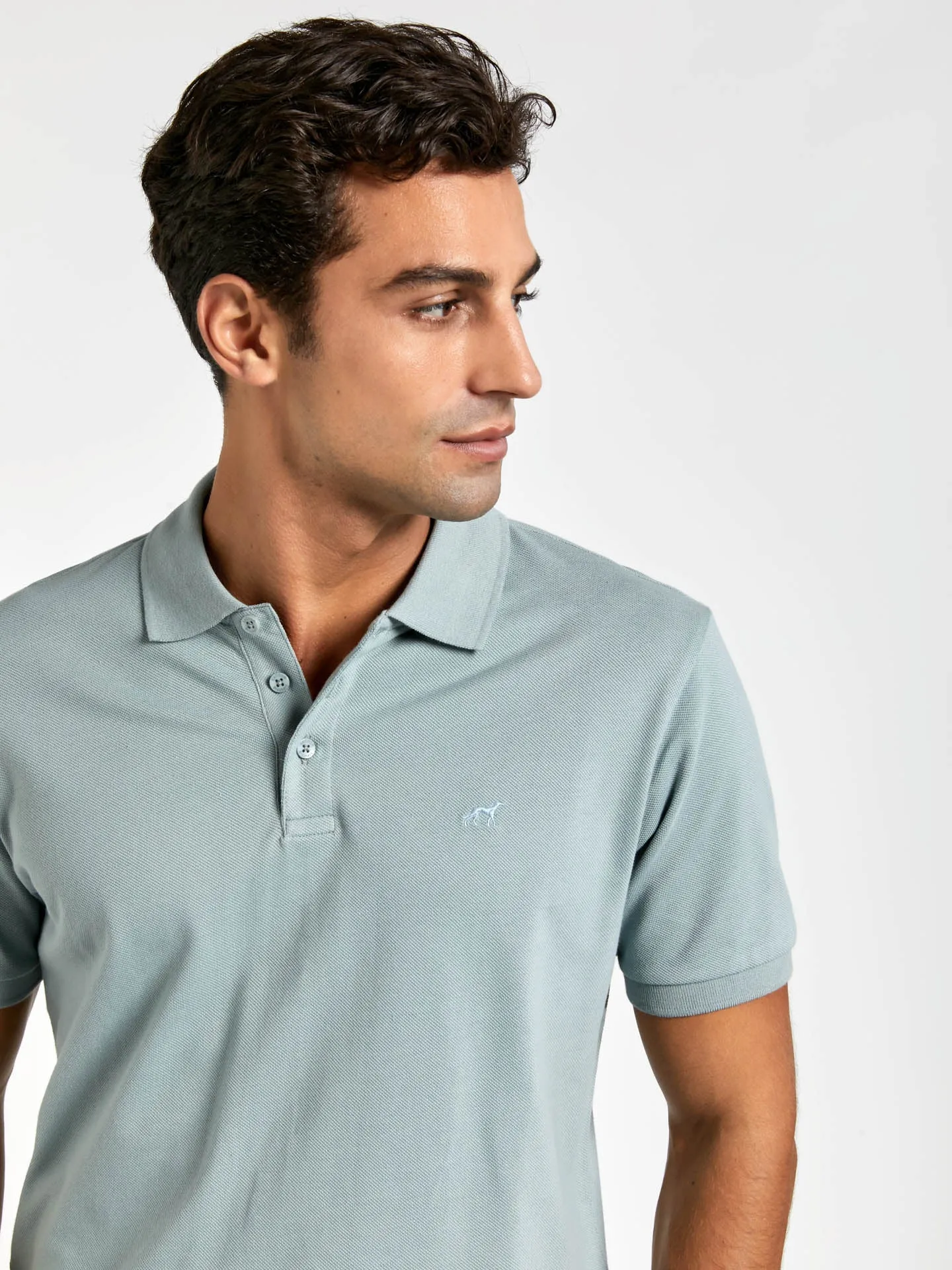 Regular fit basic piqué polo shirt