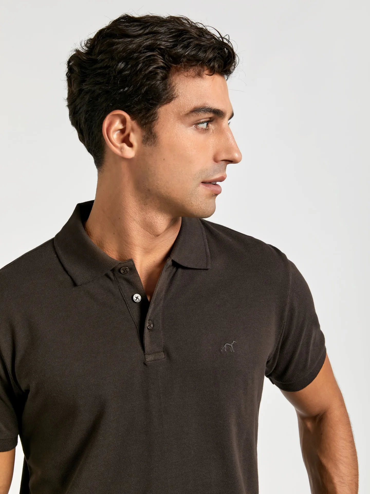 Regular fit basic piqué polo shirt