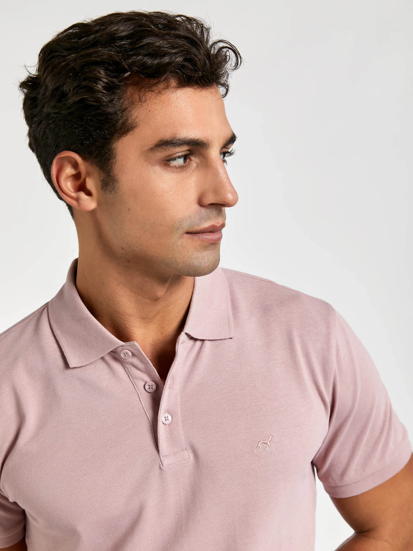 Regular fit basic piqué polo shirt