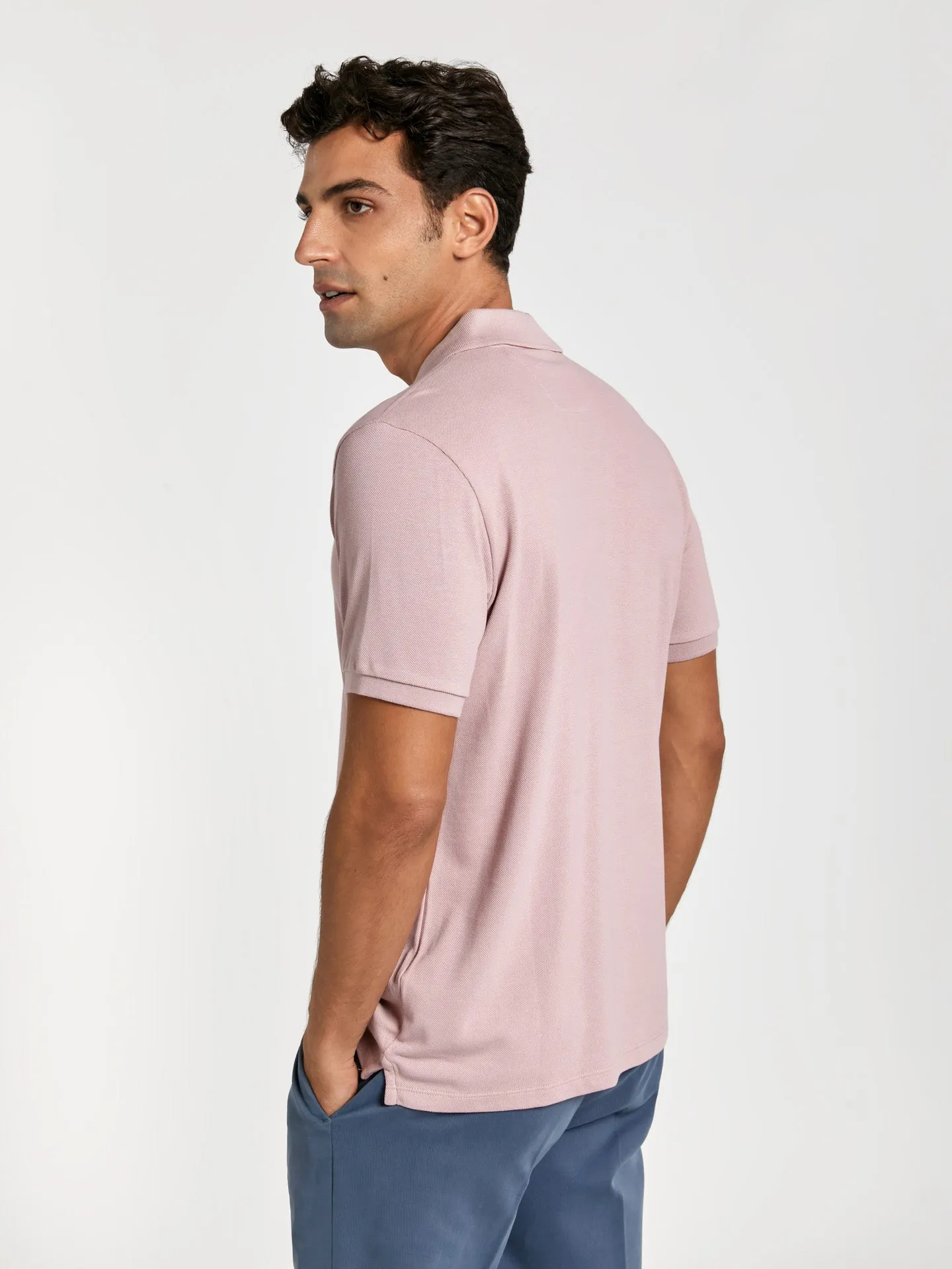 Regular fit basic piqué polo shirt