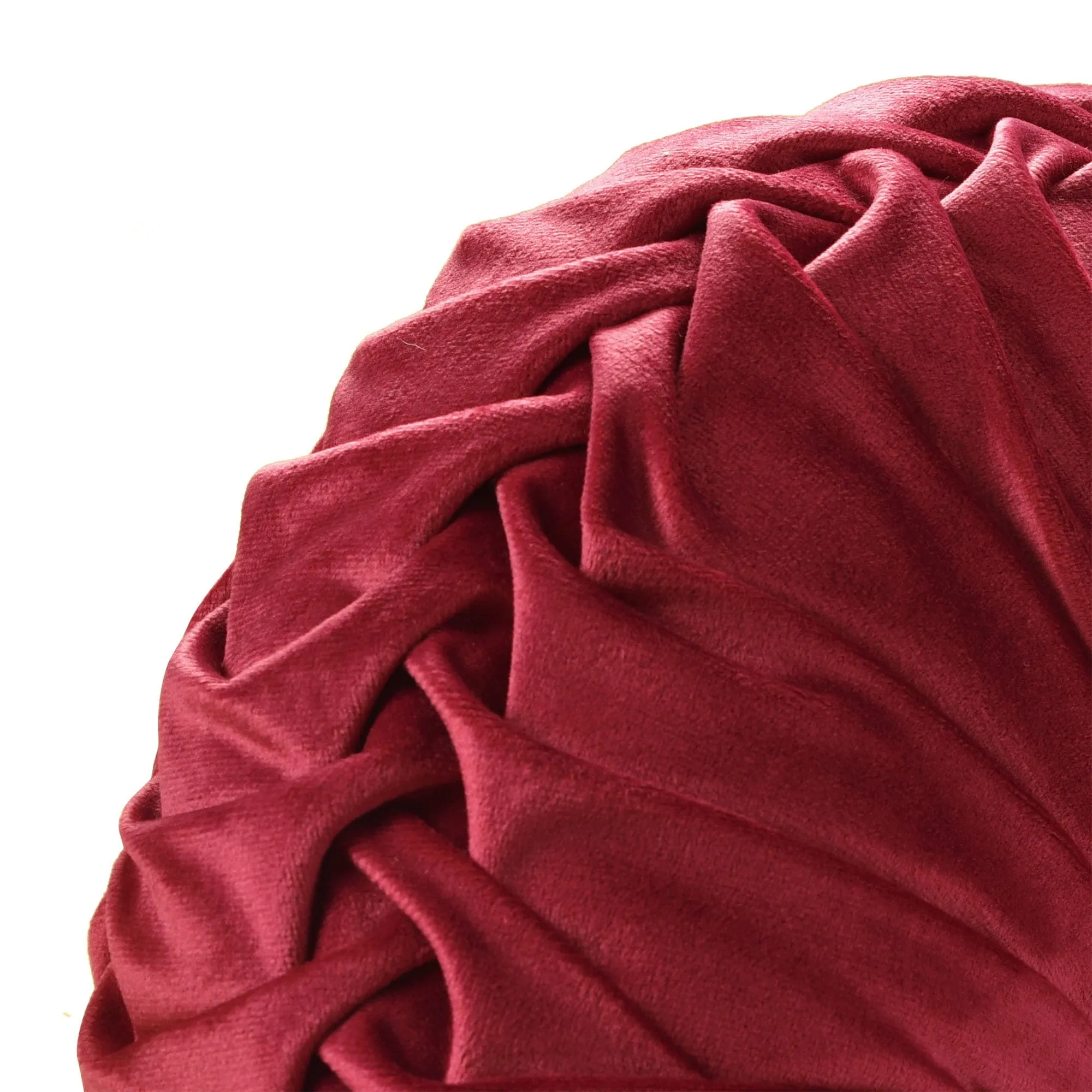 Round Pleated Soft Velvet Throw Pillow