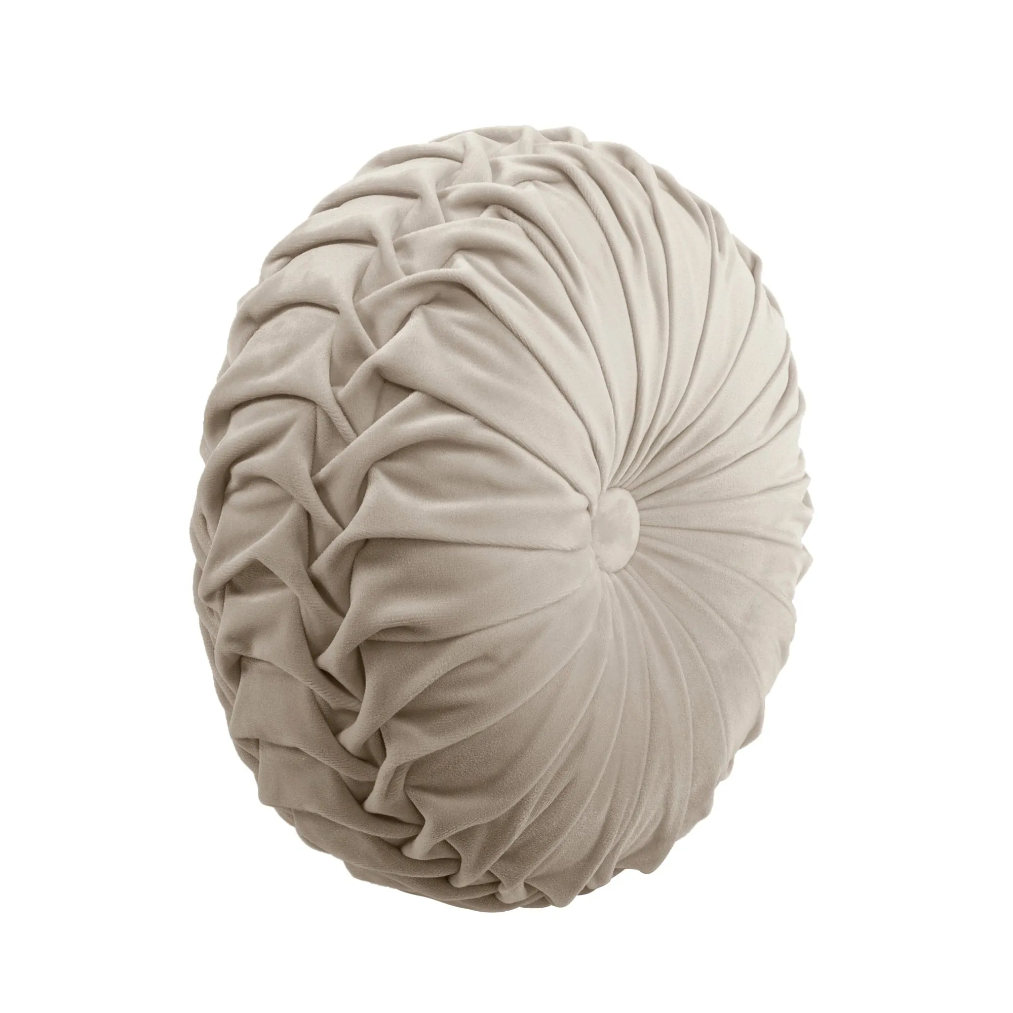 Round Pleated Soft Velvet Throw Pillow