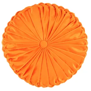 Round Pleated Soft Velvet Throw Pillow