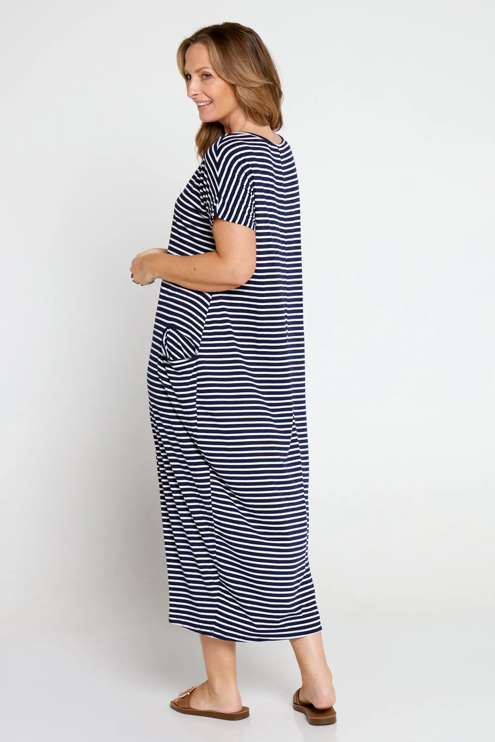 Rowan Dress - Navy Stripe