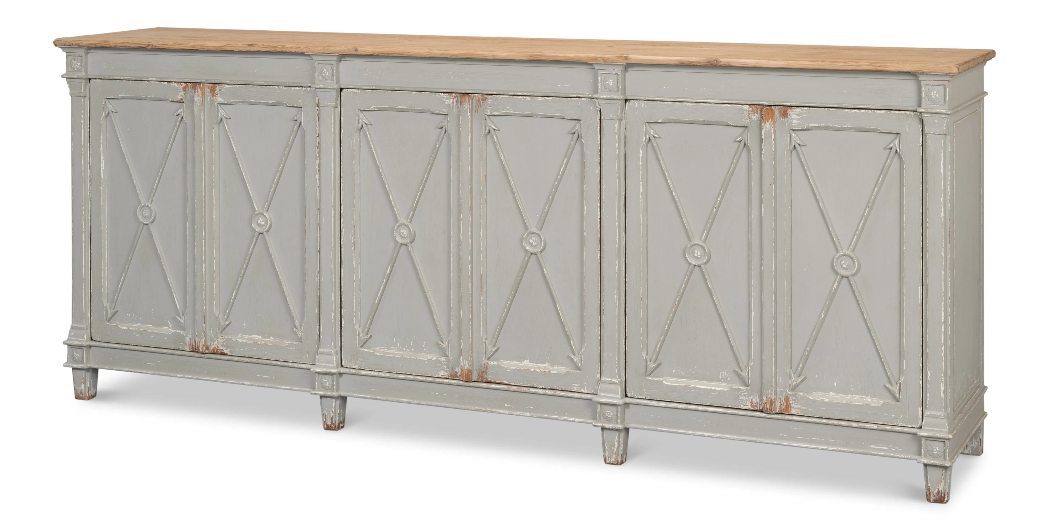 Sarreid - Marksman Sideboard Antique Muted Grey - Grey - Traditional