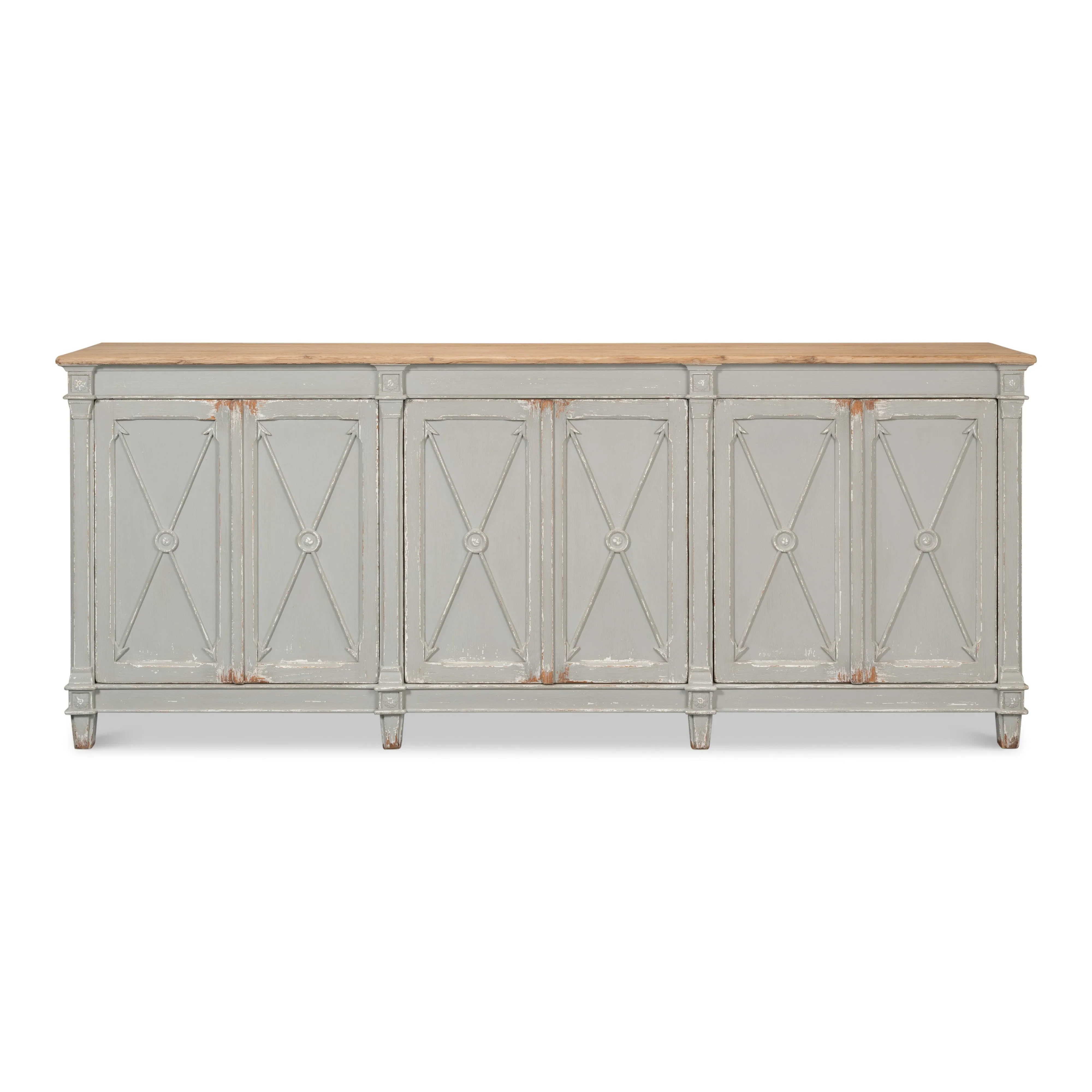 Sarreid - Marksman Sideboard Antique Muted Grey - Grey - Traditional