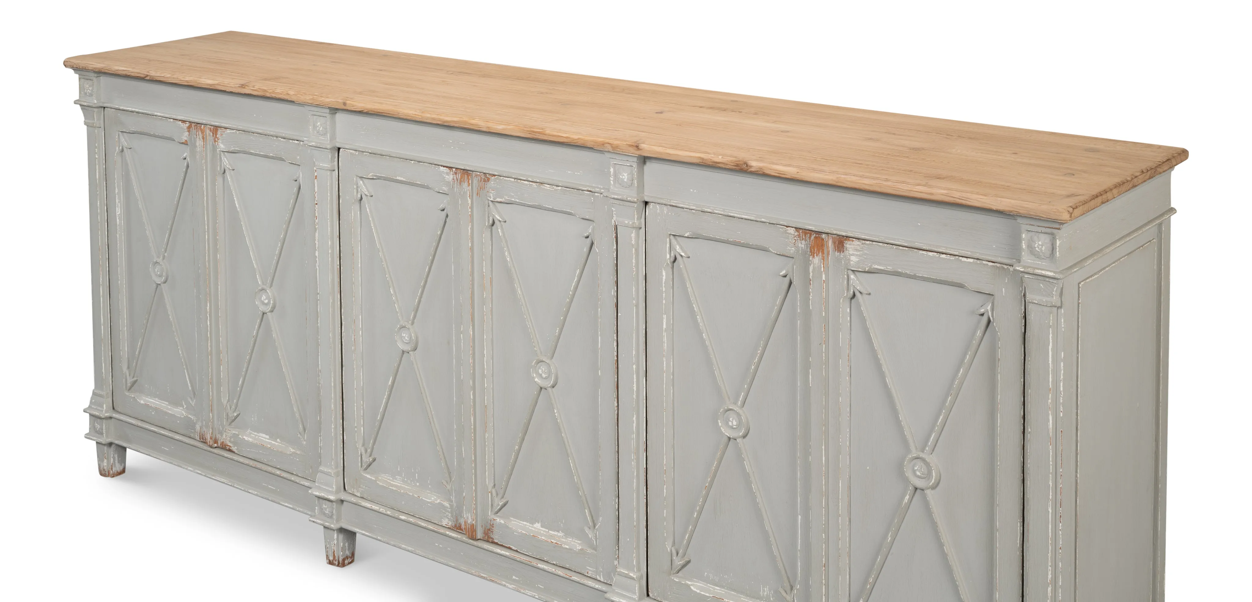 Sarreid - Marksman Sideboard Antique Muted Grey - Grey - Traditional