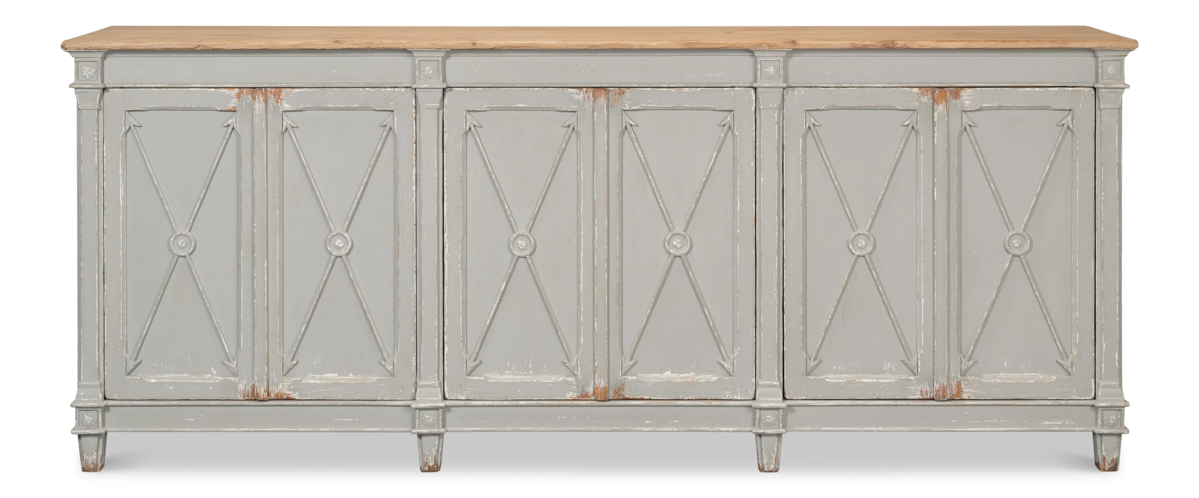 Sarreid - Marksman Sideboard Antique Muted Grey - Grey - Traditional