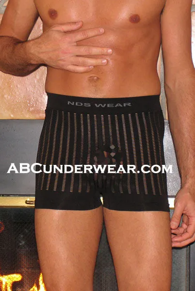 Seamless Microfiber Striped Mesh Boxer