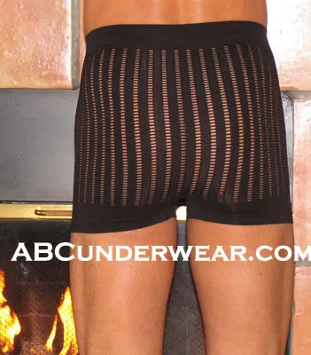 Seamless Microfiber Striped Mesh Boxer