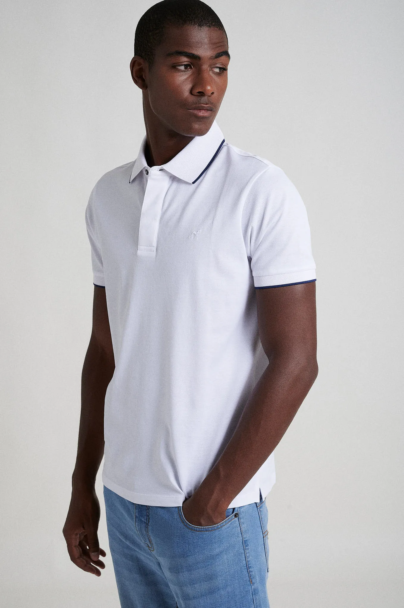 Short sleeve mercerized cotton polo piquet