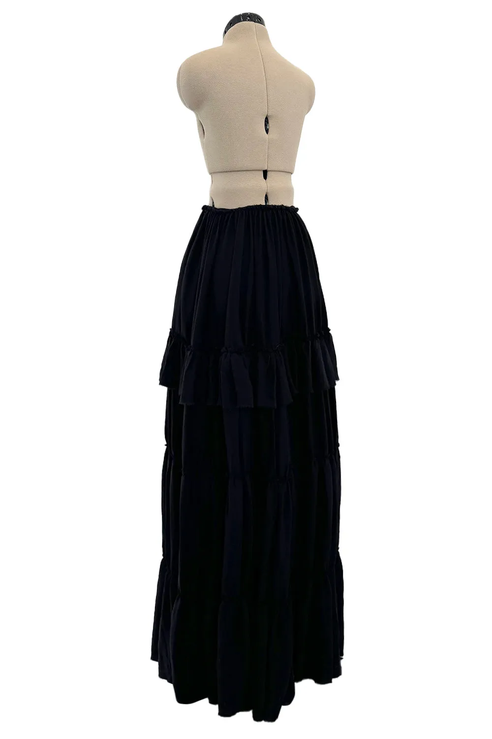 Soft & Romantic Resort 2012 Lanvin by Alber Elbaz Look 4 Tiered Full Length Black Silk Skirt