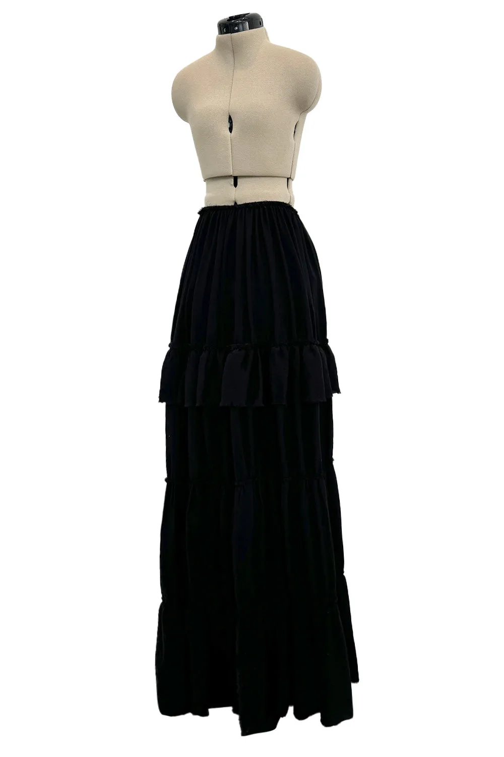 Soft & Romantic Resort 2012 Lanvin by Alber Elbaz Look 4 Tiered Full Length Black Silk Skirt