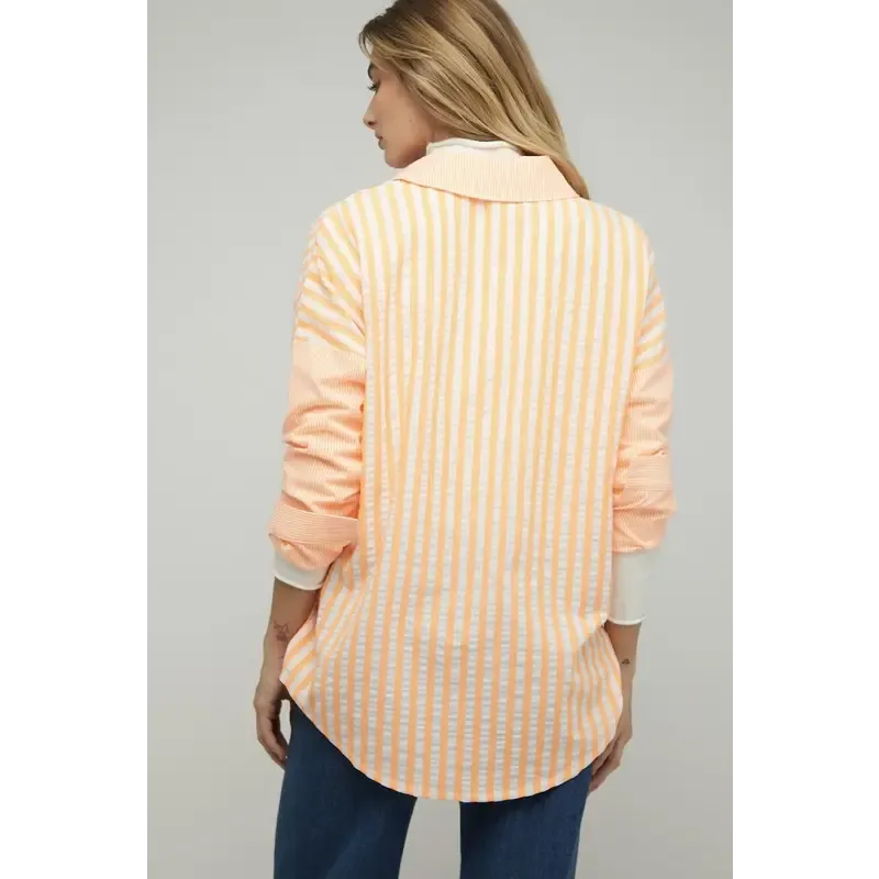 Striped Button Down Long Sleeve Shirt