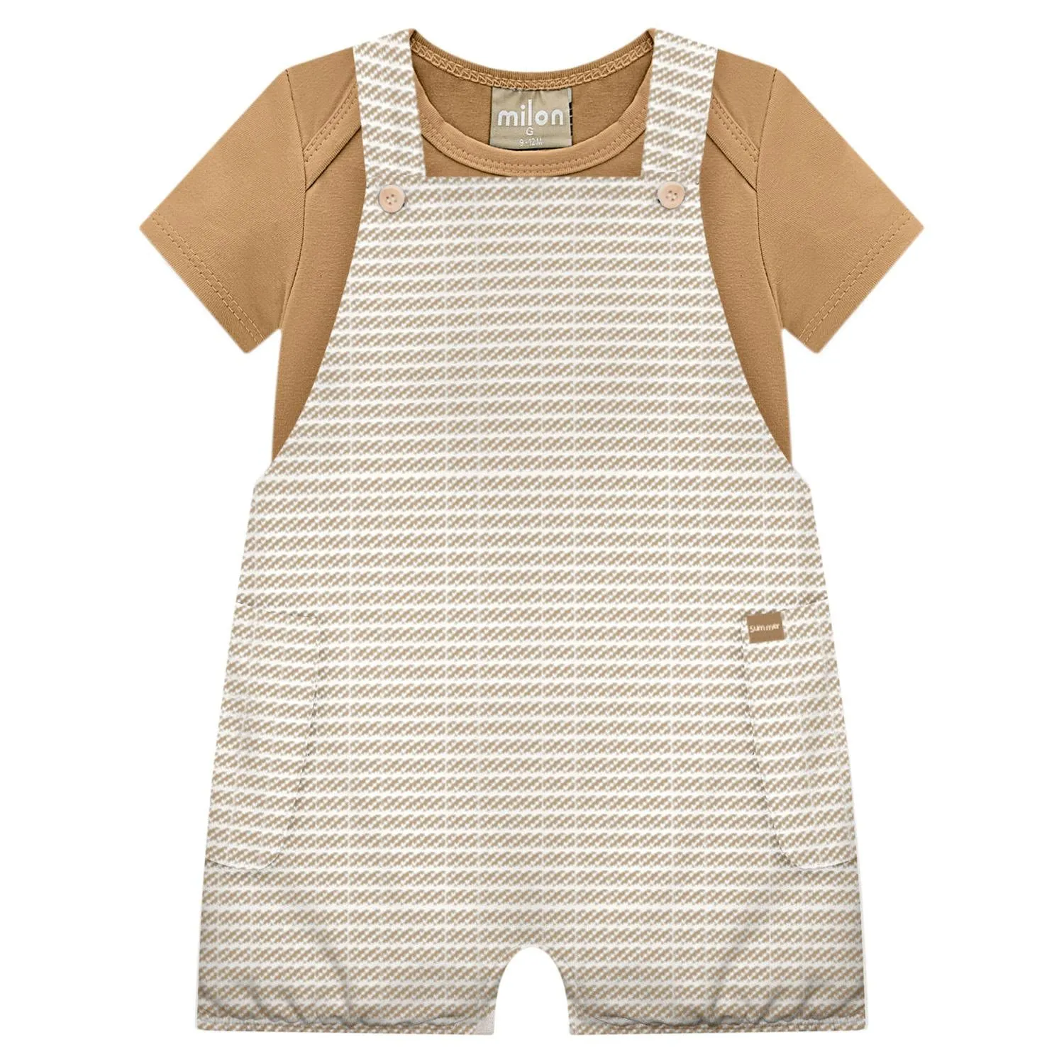 Striped Knit Overall/Onesie Set