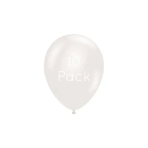 Sugar Pearl White Mini Balloons - 10 Pkt