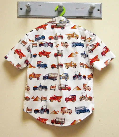 THOMAS SHIRT casual shirt for boys & girls 2-14 years. Hawaiian shirt pdf sewing pattern.