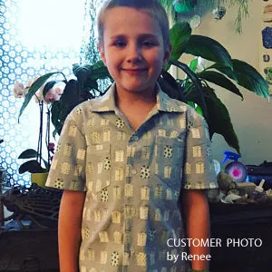 THOMAS SHIRT casual shirt for boys & girls 2-14 years. Hawaiian shirt pdf sewing pattern.