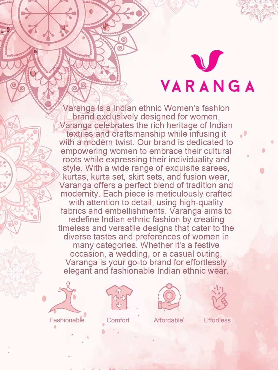 Varanga Women Pink & Gold-Toned Printed Top with Skirt