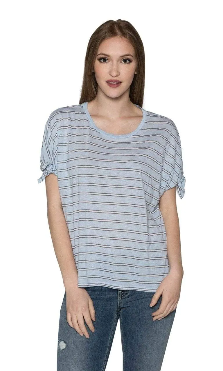 Velvet by Graham & Spencer Crystal Striped Knit Sleeve Top