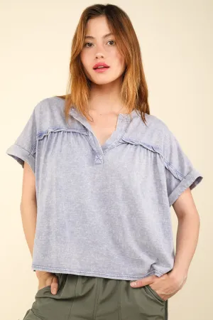 VERY J Nochted Short Sleeve Washed T-Shirt