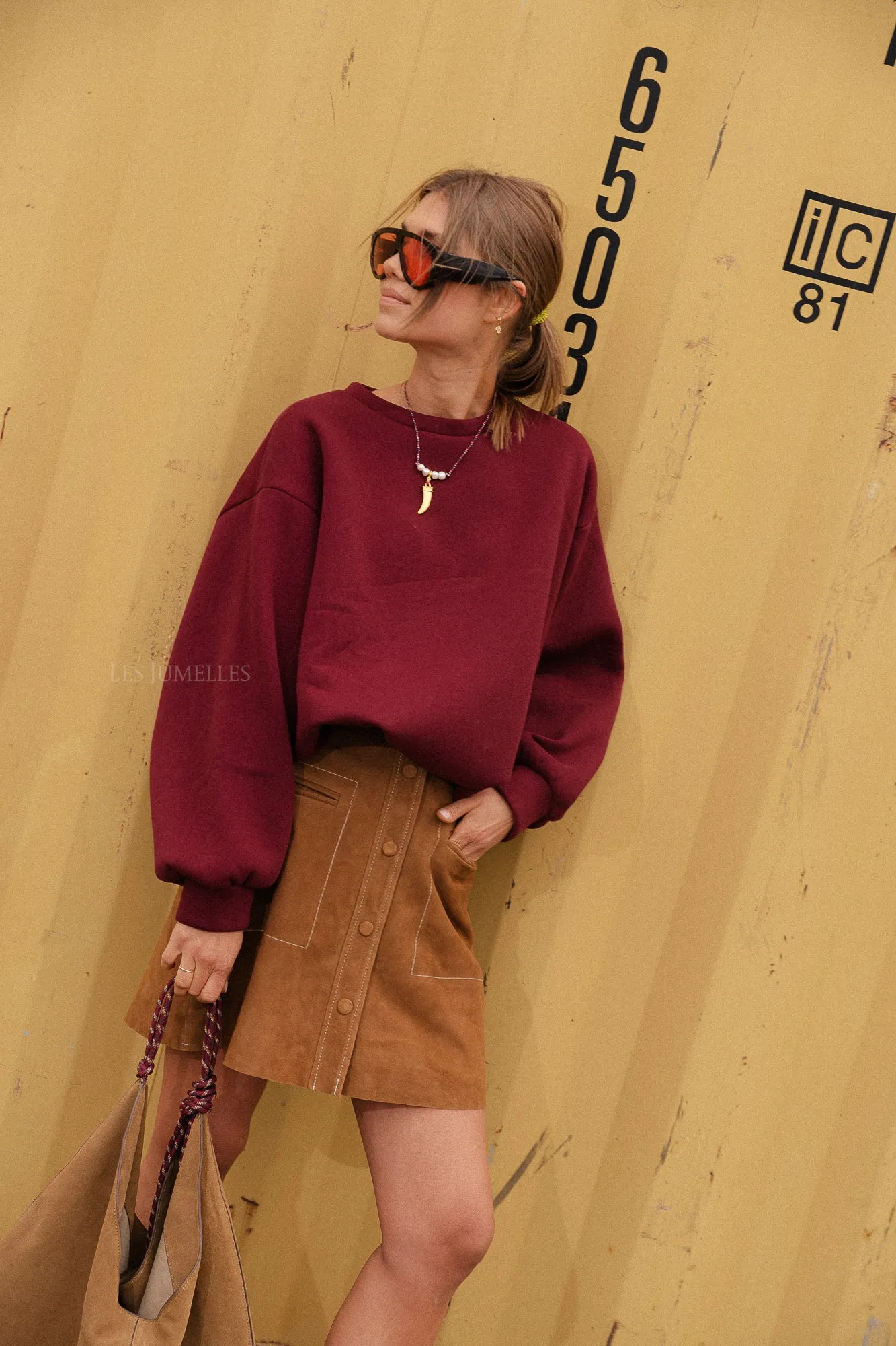 Visepia HW suede skirt rubber