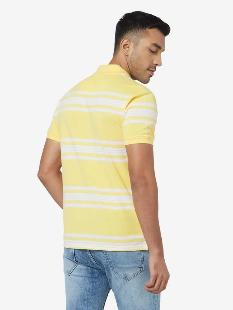 WES Casuals Yellow Slim-Fit Polo T-Shirt