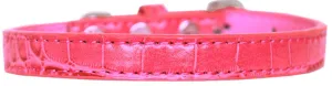 Wichita Plain Croc Dog Collar Bright Pink Size 12