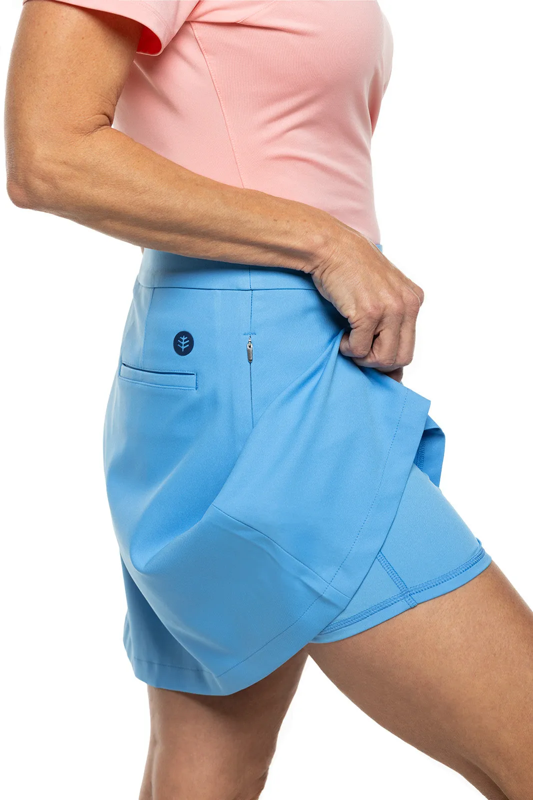 Women's Pin High Short Golf Skort  |  Clear Sky Blue