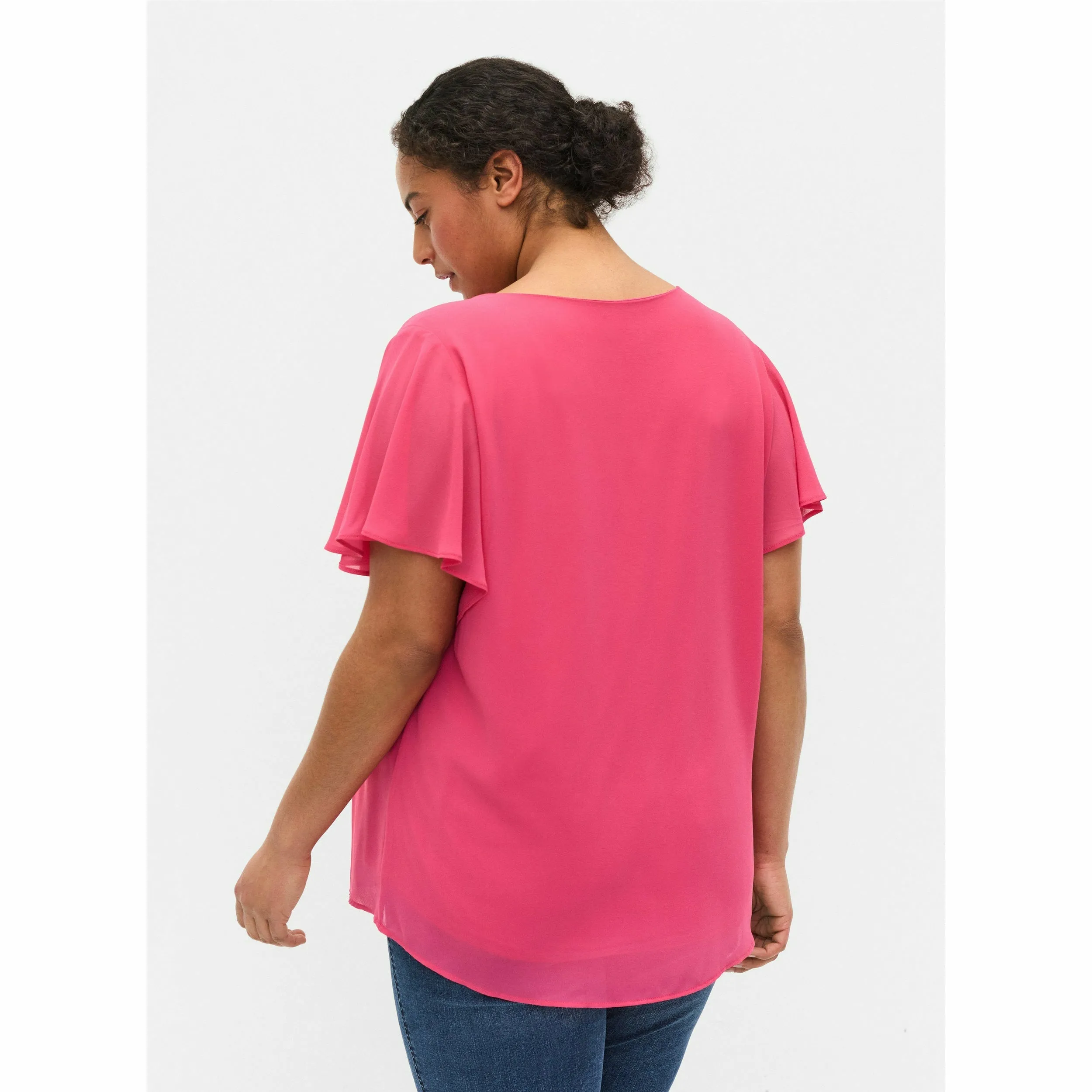 Zizzi Jagger Blouse in Pink