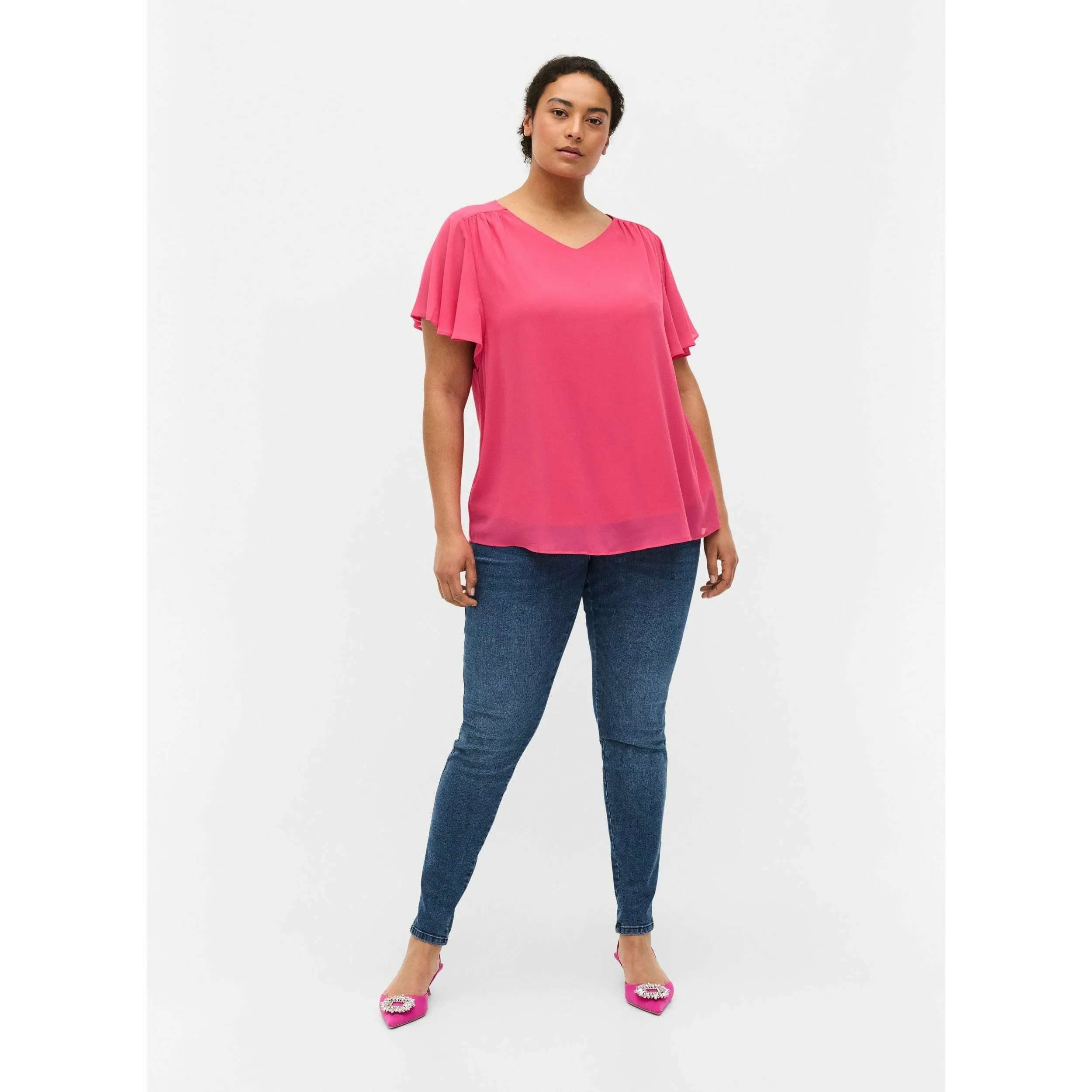 Zizzi Jagger Blouse in Pink